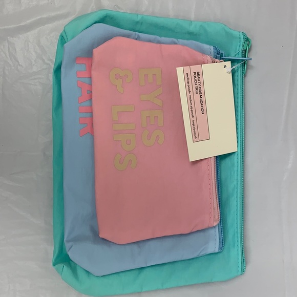 TwelveNYC Macy 3-Piece Cosmetic Bag Set Beauty Organization Pouch Trio Nylon Zip - Picture 5 of 7